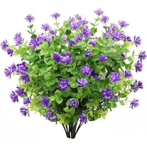 AIDUCHO Ramo de flores artificiales de eucalipto de 4 piezas, plantas verdes, flores de eucalipto artificiales resistentes a los rayos UV para decoración de interiores, exteriores, hogar, oficina, jar (1/5)