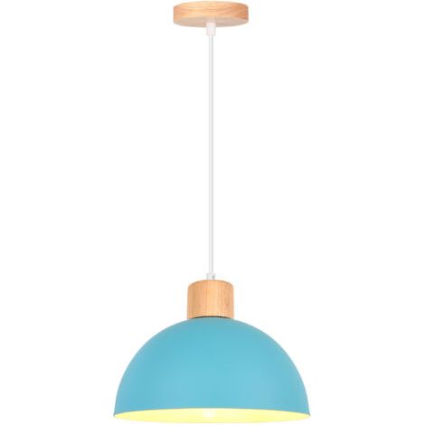royaluxe- Lustre En Métal Vintage Suspension Luminaire Moderne Lampe À Suspension D'Intérieur Simple E27, Bleu Pour Restaurant Cuisine (1/5)