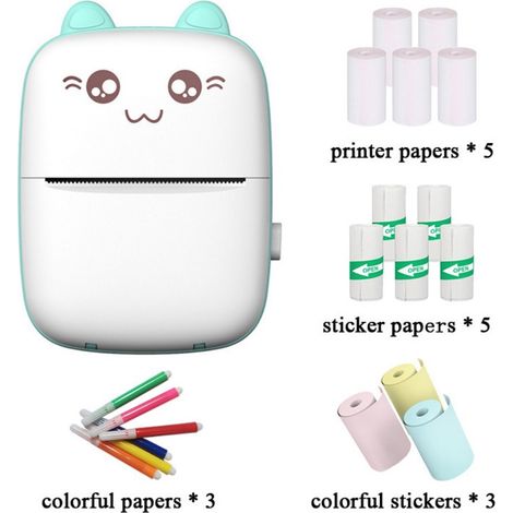 Imprimante photo portable Bluetooth 200 DPI, mini imprimante d'étiquettes sans fil compacte (1/5)