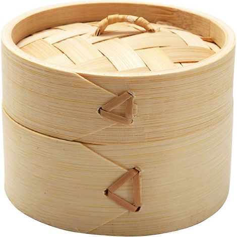 Panier vapeur en bambou écologique de style chinois, couleur primaire naturelle, fait main, pour la maison (1/5)