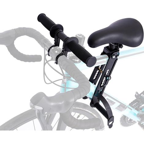 Asiento delantero infantil para bicicleta de adulto con asas de agarre, soporte de montaje para cuadro de bicicleta