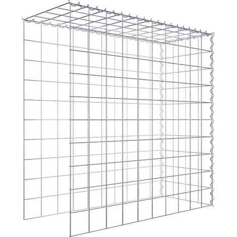 Gabiondeco - Gabion - Element de prolongation en hauteur et en longueur 100 cm x 100 cm x 40 cm (L x H x P). maille 10 x 10 cm. Spirale. Attention il manque deux gr... (1/5)