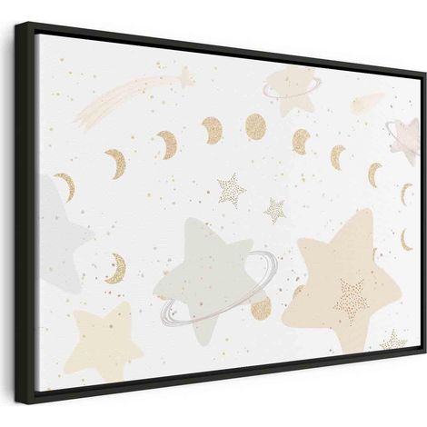 Tableau décoratif artgeist phases lune jaune 120x80 cm