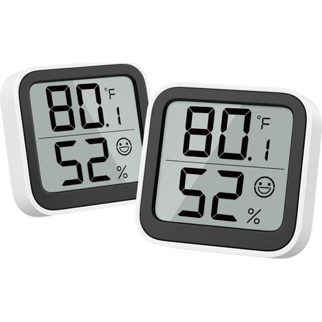 Termometro per interni, misuratore di umidità, mini igrometro, dispositivo di misurazione della temperatura ambiente con indicatore di comfort a forma di icona, interruttore ℃/℉ per cameretta per bamb (1/4)
