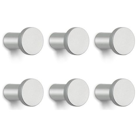 Silver Wall Mounted Coat Hook, 6 Pieces Minimalist Heavy Duty Wall Mounted Coat Hook, Multi-Purpose Coat Hook, Coat Rack for Entryway Bedroom Bathroom Screws Included