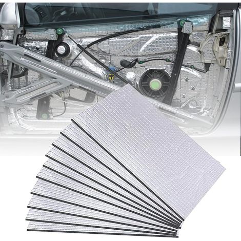 10er-Pack Auto-Schalldämmmatten, 250 x 180 x 5 mm, vibrationsdämpfend, selbstklebend, schwer entflammbar, feuchtigkeitsbeständig, wasserdicht. (1/5)