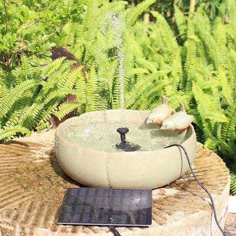 Pompe À Eau Solaire - 4 Embouts - Pour Bassin À Oiseaux Jardin Aquarium - 200 L/h - 30 À 70 Cm Hauteur De Jet - 1,2 W - 7 V (1/5)