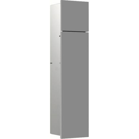 Armoire encastrée pour Salle de Bain avec Porte-Rouleau de Papier Toilette et Porte-Brosse WC avec Compartiment supplémentaire, Grande Armoire avec Fonction « Push to Open », Gris Mat (1/5)