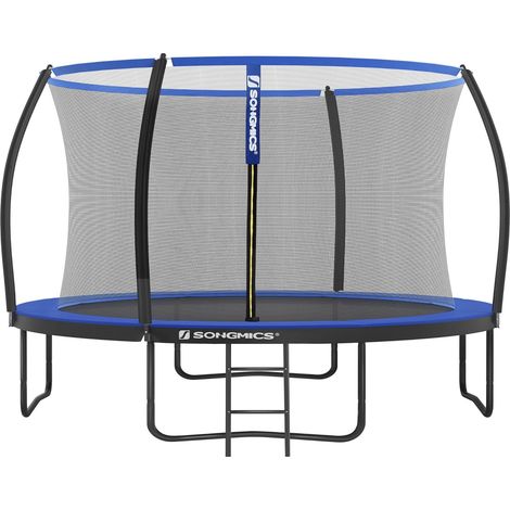 Songmics – Trampoline pour enfants 305 cm – Filet de sécurité – Poteau incurvé 180 cm – Coussins de protection – Cadre en acier galvanisé