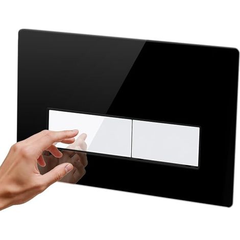 Plaque de Commande WC, en Matériau Verre trempé, Compatible avec Sigma 01/20/30, UP300 & UP320,245×164 mm, Pièces de Rechange avec Jeu de Leviers de Chasse et Cadre de Montage (1/5)