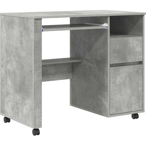 Maison Exclusive - Scrivania con Ruote con cassetto Grigio cemento 91 x 50 x 77 cm