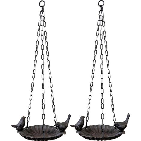 Hanging Cast Iron Garden Bird Bath (Set of 2) (1/5)