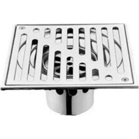 Siphon de sol en acier inoxydable 110 x 110 mm, anti-odeurs, carré, pour salle de bain, bonde de fond, siphon de douche de gros calibre