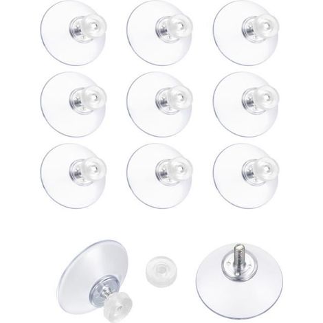 Ventouse - Lot de 10 - PVC Transparent - 40 mm - Filetage M4/M5 (1/4)