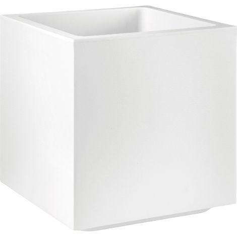 VECA VASO FIORIERA CUBO MATHERIA 50CM BIANCO (1/5)