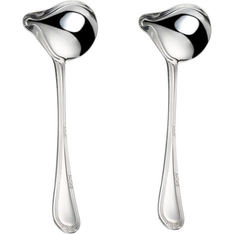 Set di 2 mestoli per salse in acciaio inox MTTProducts, resistenti e antiruggine, colore argento, ideali per cucina e ristoranti. (1/5)
