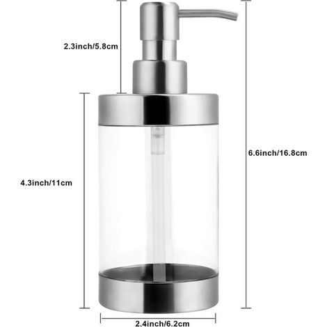Dispenser di sapone da 300 ml Piccola pompa per sapone Pompa per sapone vuota con pompa Flaconi con pompa vuoti ricaricabili Dispenser di sapone liquido per il bagno Lavabo moderno (1/5)