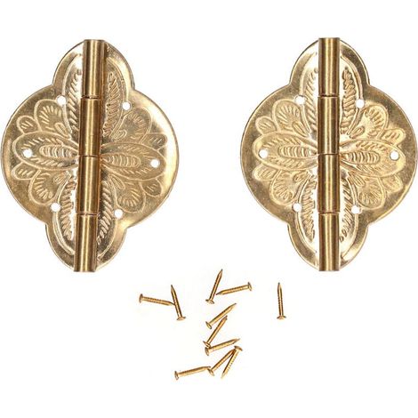 Ensemble Charnière de Porte 2, Petite Charnière en Laiton Antique avec Clou, Fermeture Automatique pour Armoires, Tiroirs, Tables Pliables, Maison (1/5)