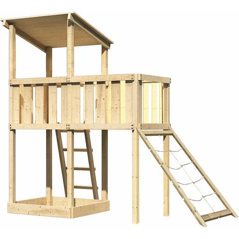 Akubi Spielturm Anna natur ABP+Netzrampe
