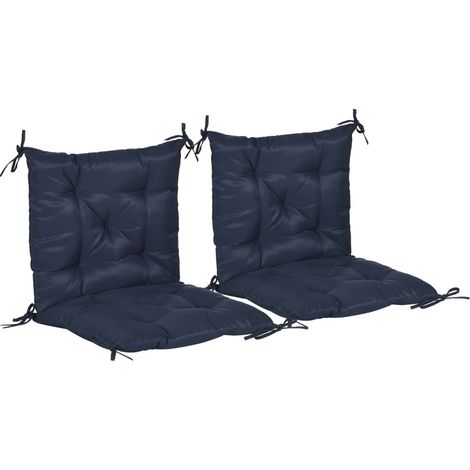 CHICFURN Set de 2 cojines de asiento 98 x 50 x 8 cm poliéster azul oscuro para silla (1/5)
