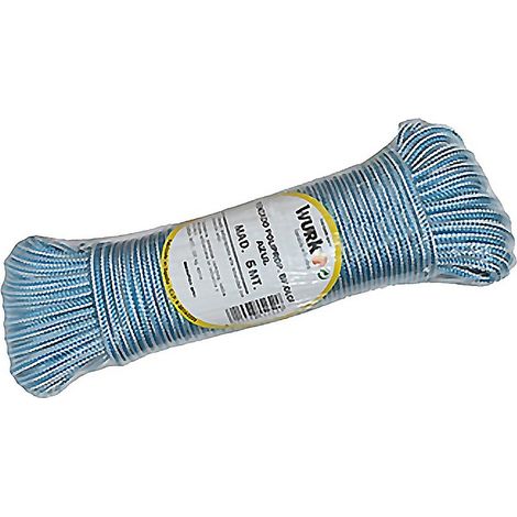 CUERDA TRENZADA POLIPROPILENO AZUL 5MT BOBINA