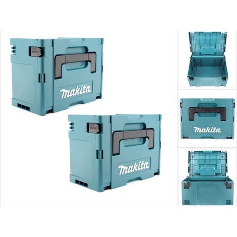 Coffret de transport Makpac 3 – 2 pièces – Dimensions 395x295x215 mm – Plastique robuste pour outils Makita – Verrous de sécurité (1/4)