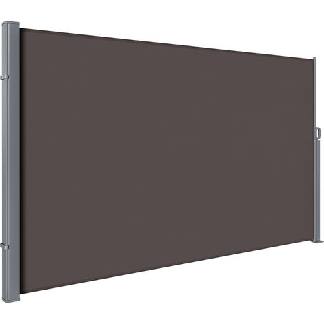 Wolketon Tenda laterale retrattile, paravento da esterno 180x300 cm, frangivista da giardino, schermo protettivo, schermo per balcone e terrazza marrone