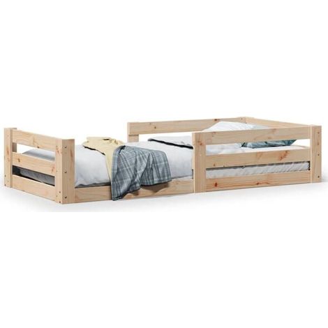 Cadre de lit (matelas non inclus) 80 x 200 cm en pin massif (1/5)