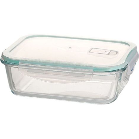 Boîte de Rangement Petite Cuisine Boîte de Rangement - Rectangulaire - Organisateur de Réfrigérateur Bol en Verre avec Couvercle - 1.04 L (1/5)