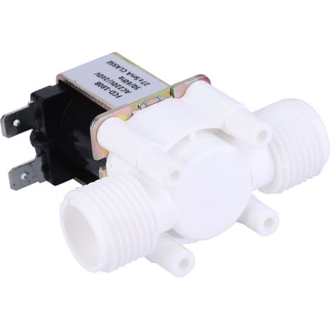 Vanne électrovanne plastique G1/2 normalement fermée pour eau, AC220-240V (1/5)