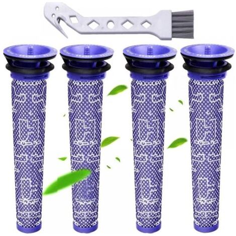 Filtre, adapté pour Dyson DC58 DC59 DC61 DC62 DC74 V6 V7 V8 filtre de remplacement, 4 pièces + brosse cygne gratuite (V6) (1/4)