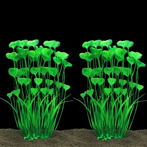 Plantes artificielles en plastique pour aquarium, grandes plantes artificielles pour la décoration d'un aquarium, 39,6 cm (2 pièces) (1/3)