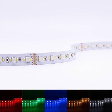 Strip 24V LED Streifen 5M 25,5W/m 180LED/m 15mm - Lichtfarbe: RGB+CCT - Schutzart: IP20