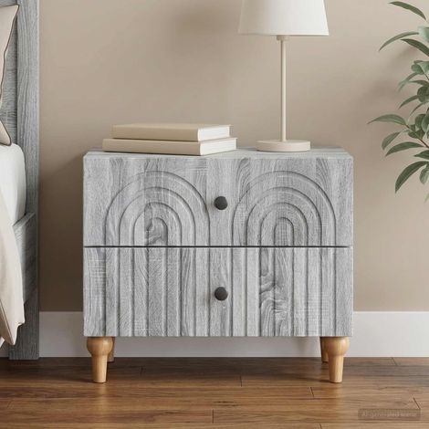 vidaXL Bedside Cabinet Grey Sonoma 62 x 34.5 x 48 cm Engineered Wood (1/5)