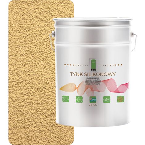 Enduit silicone extérieur, jaune pâle, qualité supérieure 1,5 mm, 25 kg (1/5)