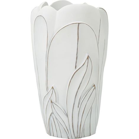 Vase Déco en Résine "Gardy" 48cm Blanc