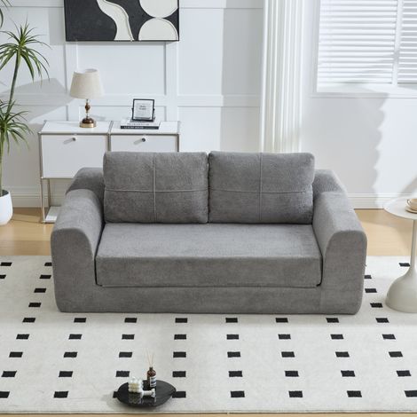 Sofá cama plegable 179x95x79 cm gris oscuro en tela con diseño 2 en 1 (1/5)