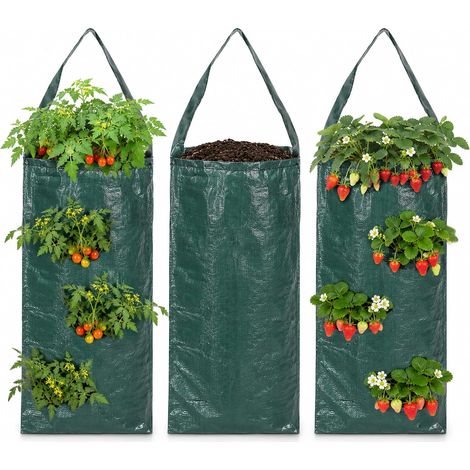 3 Pièces Sac de Plantation Suspendu pour L'Extérieur, 8 Trous (1/5)