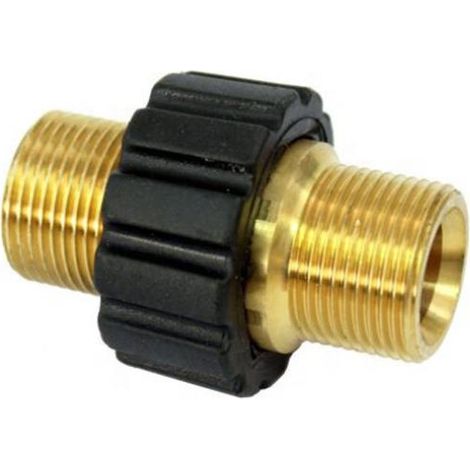 Connecteur rapide de tuyau monobloc, M22 x 1,5 sur raccords de fil Kit de connecteur de pression double mâle adaptateur de lavage de coupleur, (diamètre 14 mm) (1/2)