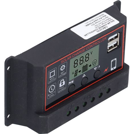 Régulateur de Charge Solaire PWM 30A pour Batterie 12V/24V Automatique (1/5)
