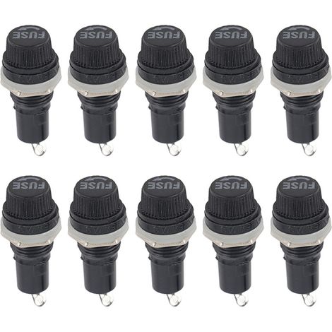 10 pièces Boîtier de porte-fusible à vis pour montage sur panneau pour fusibles à tube en verre pour radio 5 x 20 mm
