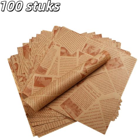 Lot de 100 feuilles de papier sulfurisé extra épais résistant à l'huile dimensions 25 x 25 cm pour cuisson friteuse à air chaud hamburgers snacks barquettes et emballages couleur brune (1/5)