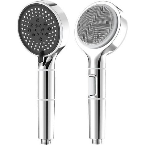 1 Pommeau de douche, filtre coton PP, 5 modes jet, haute pression, brosse silicone, installation sans outil (1/4)