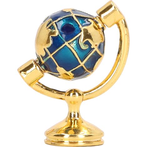 Sphère terrestre miniature 1:12 pour maison de poupée, métal robuste brillant, modèle de globe décoratif exquis, meuble d'étude (1/5)