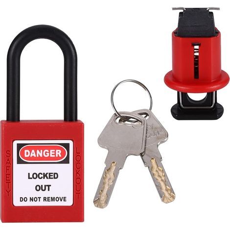 Cadenas de sécurité pour disjoncteur - Serrure de sécurité électrique - Rouge (1/5)