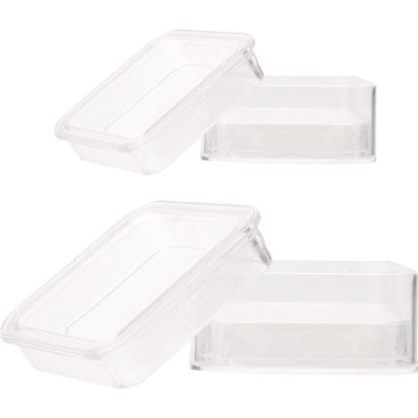 Set di 2 portagioie con pellicola elastica trasparente in plastica - Organizzatore semplice e pratico per unghie finte e accessori per gioielli (1/5)