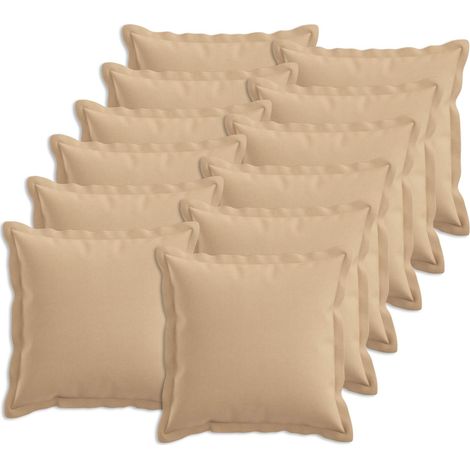 vidaXL Cojín con almohada HOUTEN 12 uds. Crema Lino Sintético (1/5)