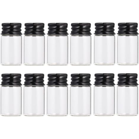 Bouteilles en Verre 7ml Hermétiques avec Bouchon à Vis Aluminium Lot de 12 pour Encre et Usage Pharmaceutique (1/5)
