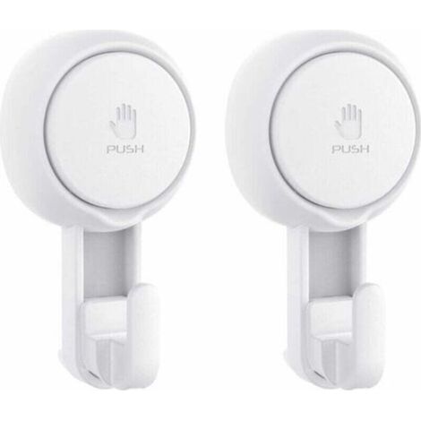 Suction Cup Hooks for Shower, Heavy Duty Suction Cup Hooks (2 Pack) Waterproof Shower Hooks for Loofah, Bathrobe, Towel Reusable Suction Cup Hooks for Bathroom and (1/4)