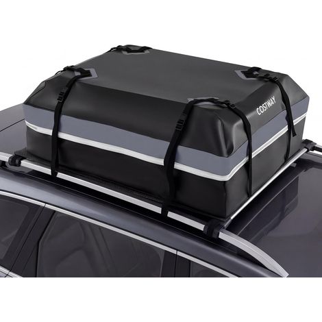 COSTWAY Box Tetto Auto,Box Tetto Auto 400 600 Litri,Box Auto Tetto Universale,Borsa Da Tetto Per Auto Senza Barre Portapacchi,Borsa Da Tetto Per Auto Impermea